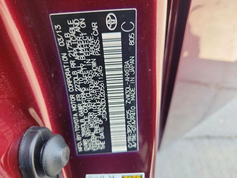 61646126 :رقم المزاد ، JTDKN3DU2D5611245 vin ، 2013 Toyota Prius مزاد بيع