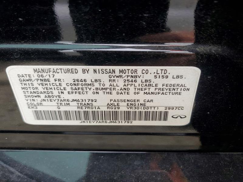 2018 Infiniti Q50 მანქანა იყიდება აუქციონზე, vin: JN1EV7AR6JM431792, აუქციონის ნომერი: 59617106