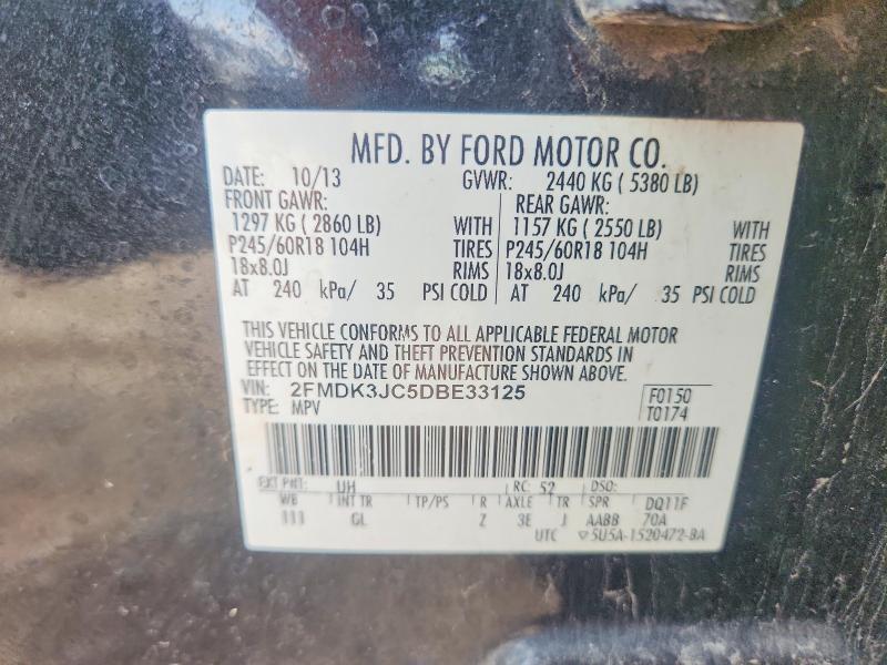 2013 Ford Edge მანქანა იყიდება აუქციონზე, vin: 2FMDK3JC5DBE33125, აუქციონის ნომერი: 60560836