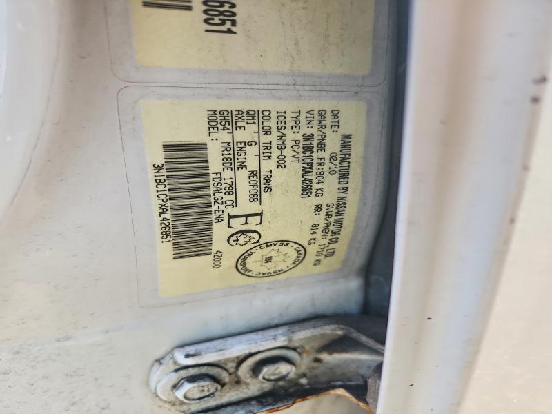 Продаж на аукціоні авто 2010 Nissan Versa, vin: 3N1BC1CPXAL426851, номер лоту: 59576826