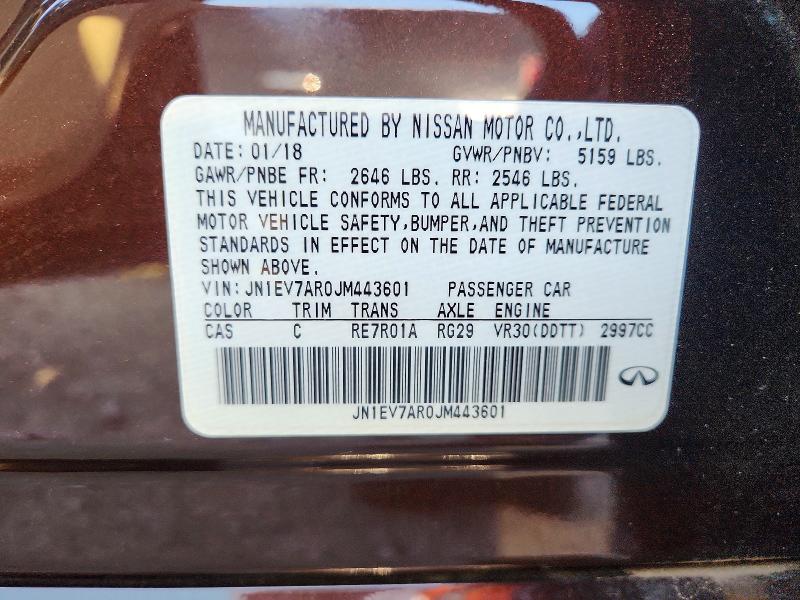 Aukcja sprzedaży 2018 Infiniti Q50, vin: JN1EV7AR0JM443601, numer aukcji: 60783886