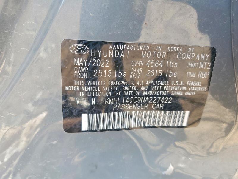Продаж на аукціоні авто 2022 Hyundai Sonata, vin: KMHL14JC9NA227422, номер лоту: 59669036