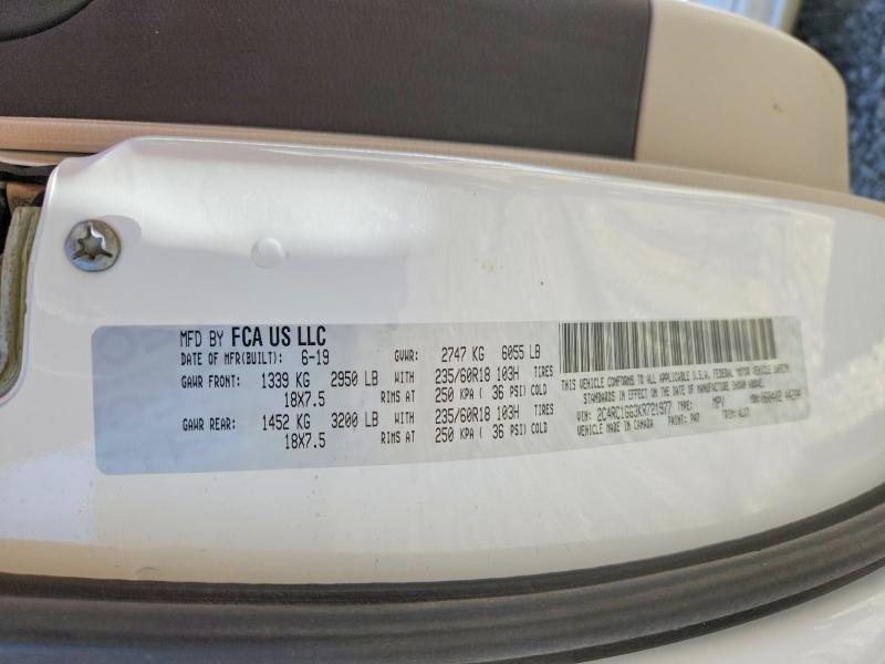 61428966 :رقم المزاد ، 2C4RC1GG3KR721977 vin ، 2019 Chrysler Pacifica مزاد بيع