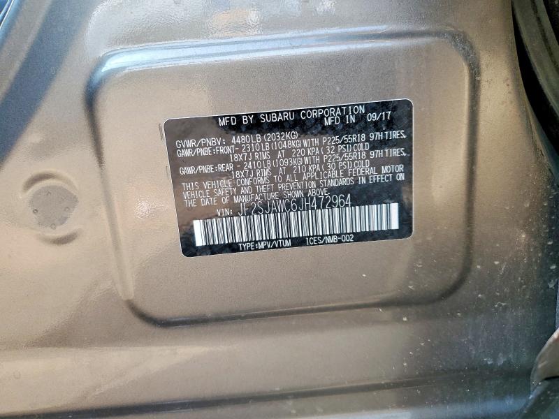 Aukcja sprzedaży 2018 Subaru Forester, vin: JF2SJAWC6JH472964, numer aukcji: 58932556