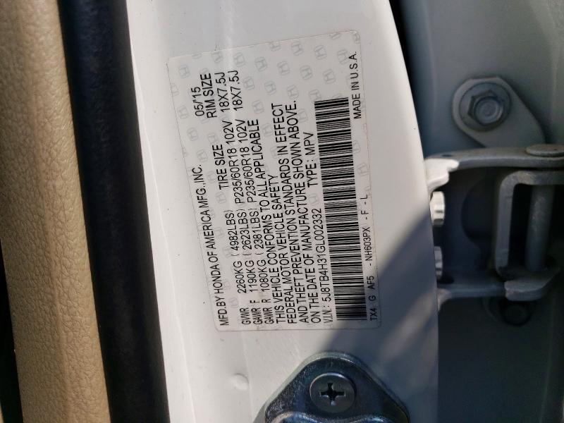 2016 Acura Rdx მანქანა იყიდება აუქციონზე, vin: 5J8TB4H31GL002332, აუქციონის ნომერი: 58481086