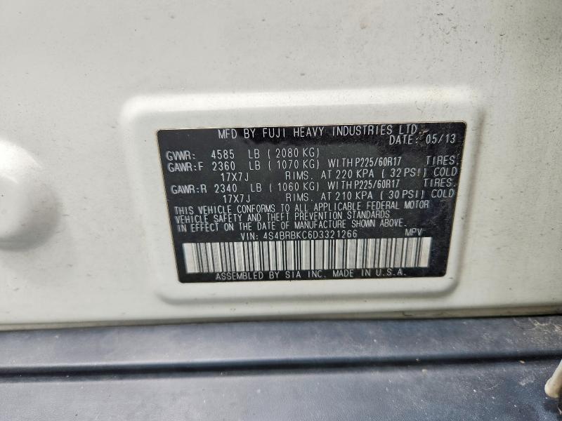 63197876 :رقم المزاد ، 4S4BRBKC6D3321266 vin ، 2013 Subaru Outback مزاد بيع