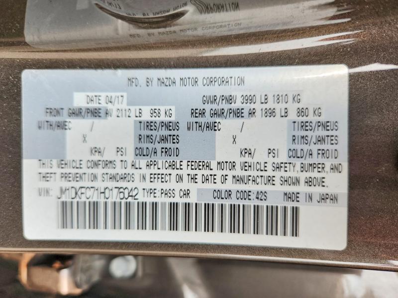 61579036 :رقم المزاد ، JM1DKFC71H0176042 vin ، 2017 Mazda Cx-3 مزاد بيع