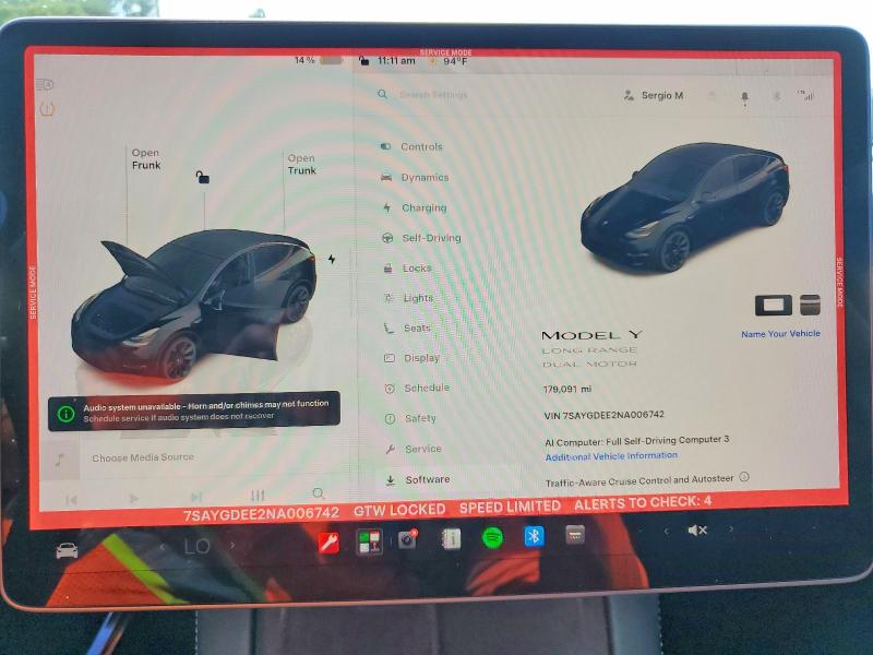 Продаж на аукціоні авто 2022 Tesla Model Y, vin: 7SAYGDEE2NA006742, номер лоту: 62020416