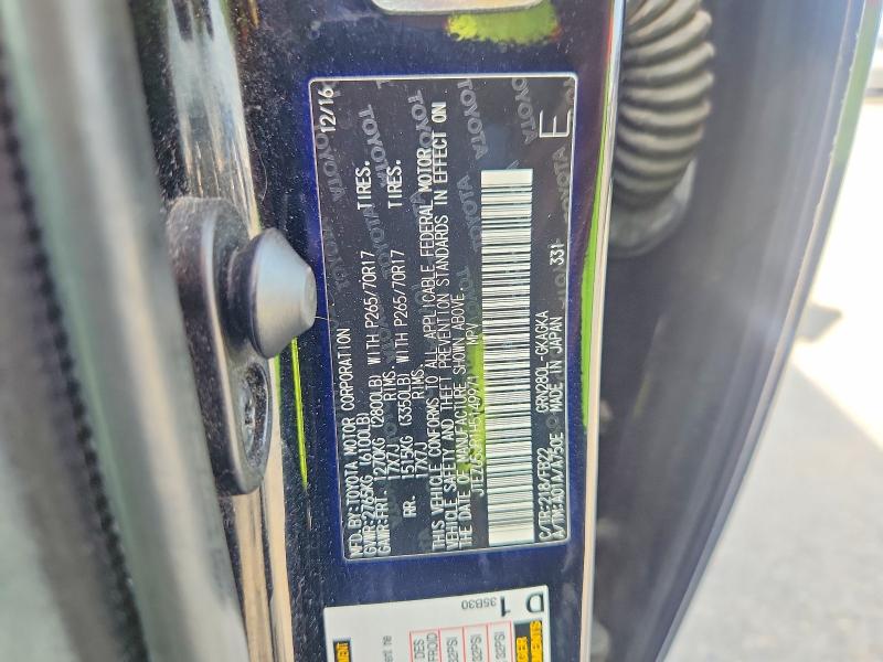 60175906 :رقم المزاد ، JTEZU5JR1H5149971 vin ، 2017 Toyota 4runner مزاد بيع