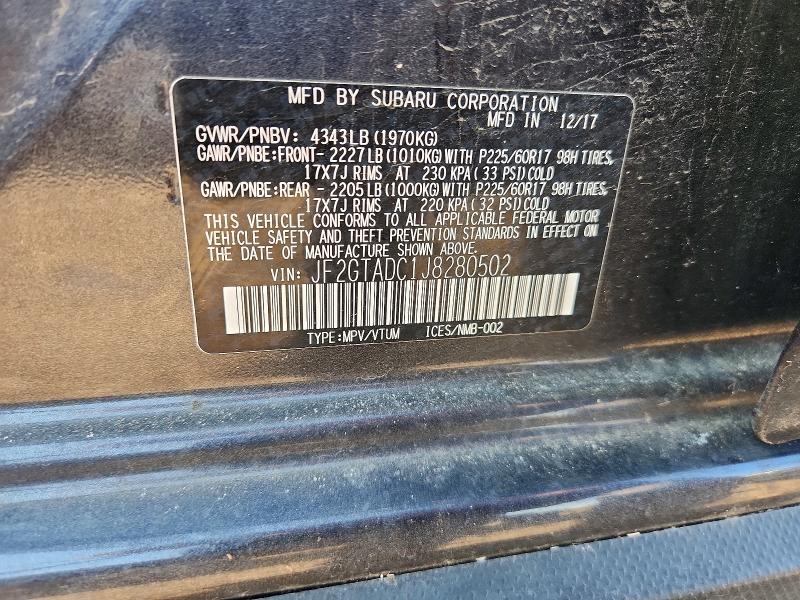 Продаж на аукціоні авто 2018 Subaru Crosstrek, vin: JF2GTADC1J8280502, номер лоту: 61247766