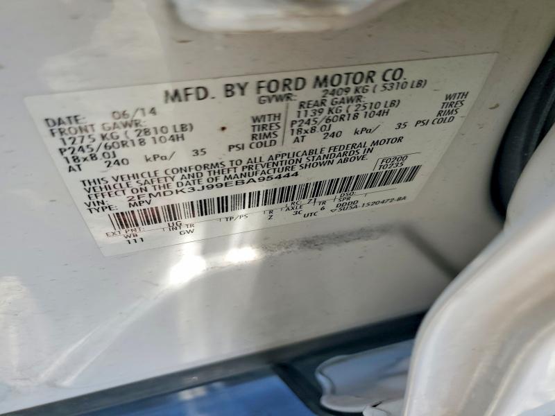 60274806 :رقم المزاد ، 2FMDK3J99EBA95444 vin ، 2014 Ford Edge مزاد بيع