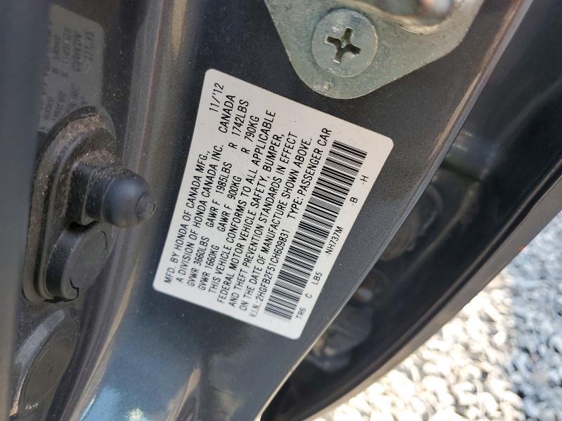 Aukcja sprzedaży 2012 Honda Civic, vin: 2HGFB2F51CH609831, numer aukcji: 61770596