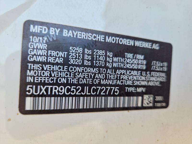 Aukcja sprzedaży 2018 Bmw X3, vin: 5UXTR9C52JLC72775, numer aukcji: 61359006