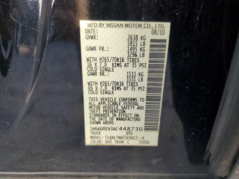 Продажа на аукционе авто 2010 Nissan Frontier, vin: 1N6AD0EV3AC448730, номер лота: 61348386