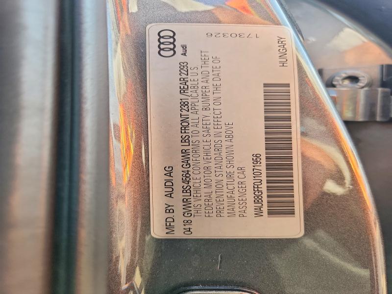Продаж на аукціоні авто 2018 Audi A3, vin: WAUB8GFF0J1071956, номер лоту: 60588136