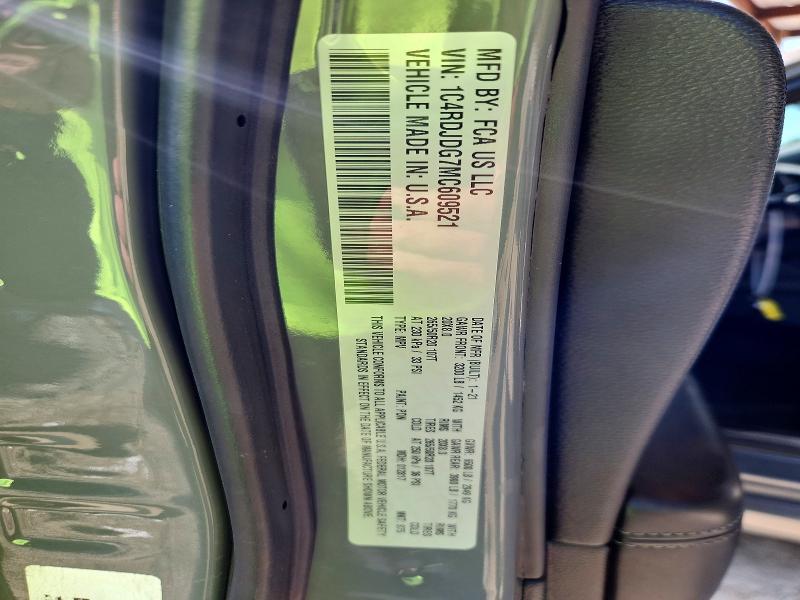 59382976 :رقم المزاد ، 1C4RDJDG7MC609521 vin ، 2021 Dodge Durango مزاد بيع