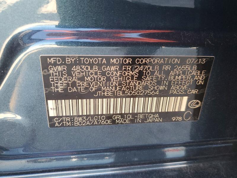 Продажа на аукционе авто 2013 Lexus Gs, vin: JTHBE1BL5D5027564, номер лота: 62458766