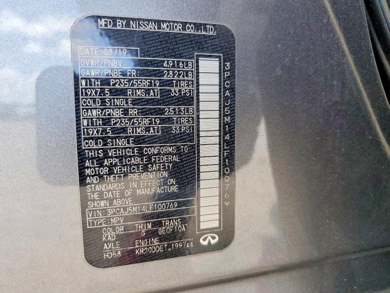 Продажа на аукционе авто 2020 Infiniti Qx50, vin: 3PCAJ5M14LF100769, номер лота: 59686116