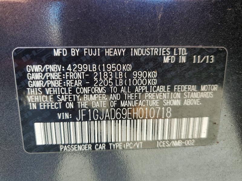 Продаж на аукціоні авто 2014 Subaru Impreza, vin: JF1GJAD69EH010718, номер лоту: 63329036