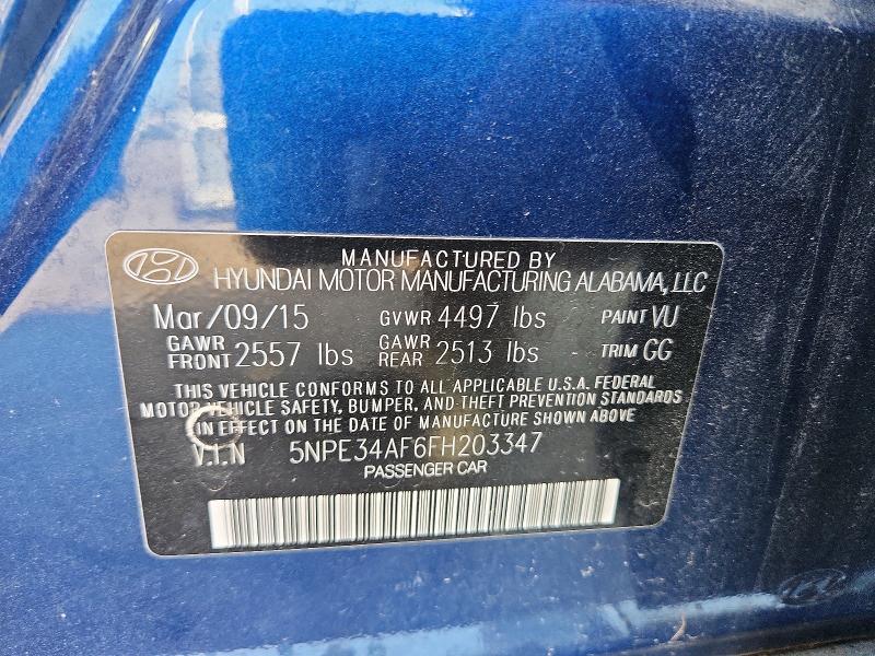 Продажа на аукционе авто 2015 Hyundai Sonata, vin: 5NPE34AF6FH203347, номер лота: 59542326