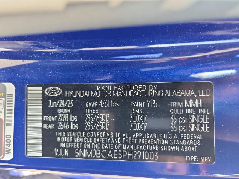 61494326 :رقم المزاد ، 5NMJBCAE5PH291003 vin ، 2023 Hyundai Tucson مزاد بيع