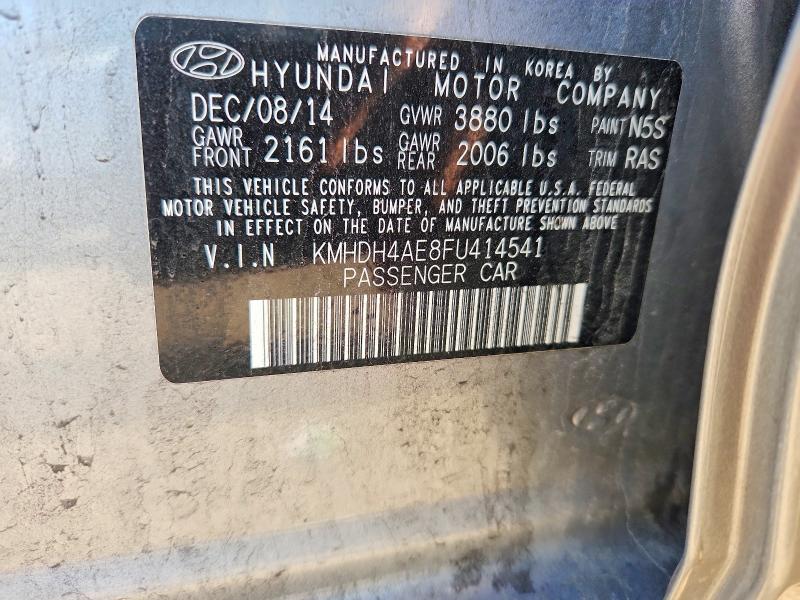 60196316 :رقم المزاد ، KMHDH4AE8FU414541 vin ، 2015 Hyundai Elantra مزاد بيع