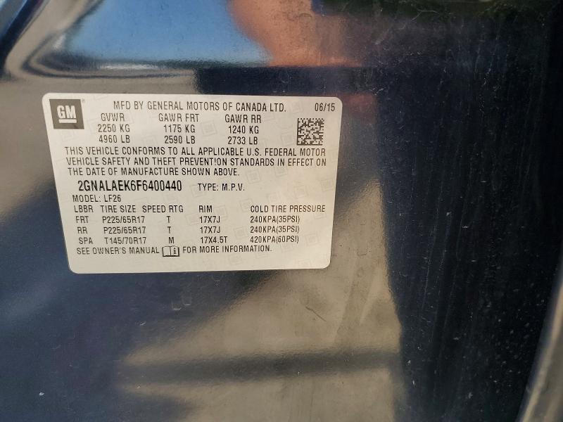 60602996 :رقم المزاد ، 2GNALAEK6F6400440 vin ، 2015 Chevrolet Equinox مزاد بيع