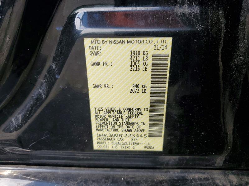 Aukcja sprzedaży 2015 Nissan Altima, vin: 1N4AL3AP2FC225445, numer aukcji: 63294206