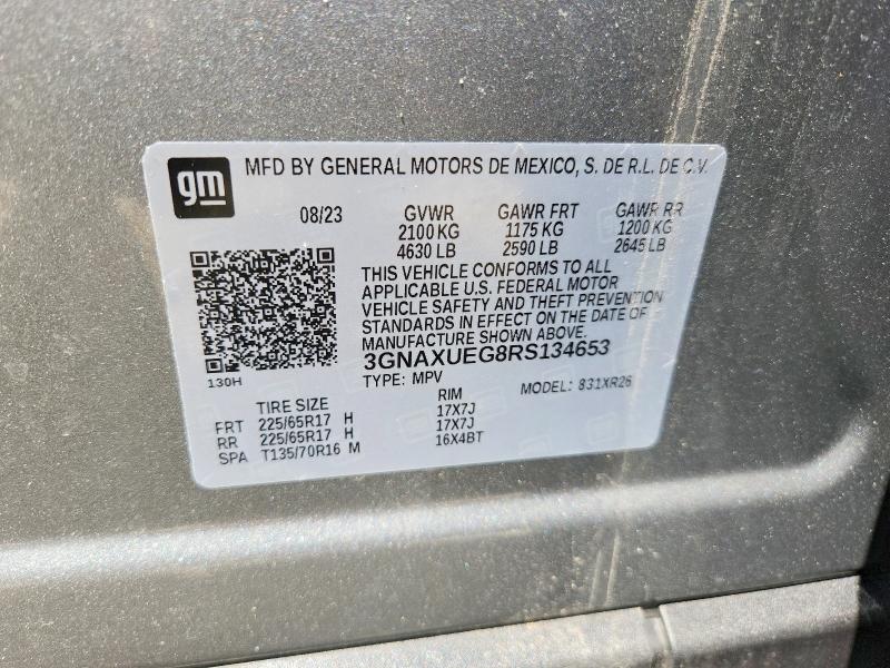 Продажа на аукционе авто 2024 Chevrolet Equinox, vin: 3GNAXUEG8RS134653, номер лота: 60045786