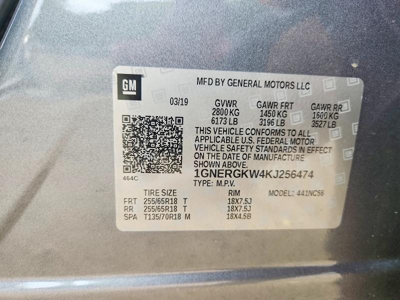 Продаж на аукціоні авто 2019 Chevrolet Traverse, vin: 1GNERGKW4KJ256474, номер лоту: 60941516