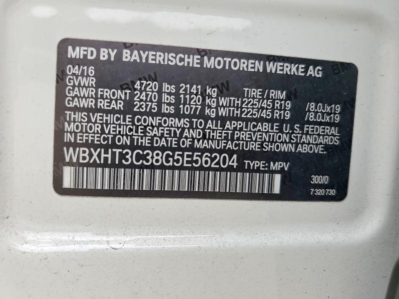 Aukcja sprzedaży 2016 Bmw X1, vin: WBXHT3C38G5E56204, numer aukcji: 62813936