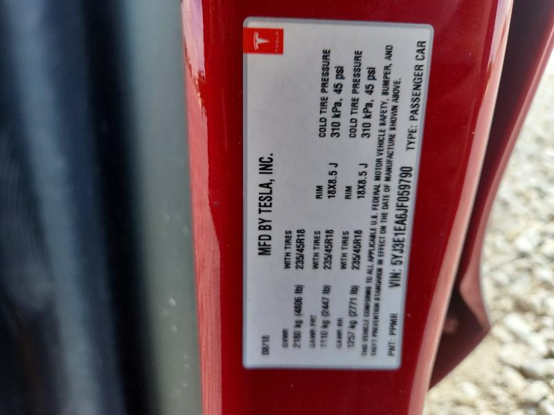 Продажа на аукционе авто 2018 Tesla Model 3, vin: 5YJ3E1EA6JF059790, номер лота: 60132346