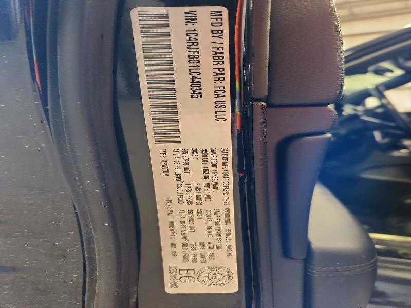 2020 Jeep Grand Cherokee მანქანა იყიდება აუქციონზე, vin: 1C4RJFBG1LC440345, აუქციონის ნომერი: 60765386