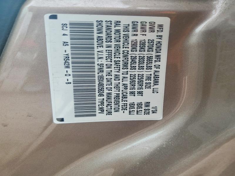 62062056 :رقم المزاد ، 5FNRL189X4B056249 vin ، 2004 Honda Odyssey مزاد بيع