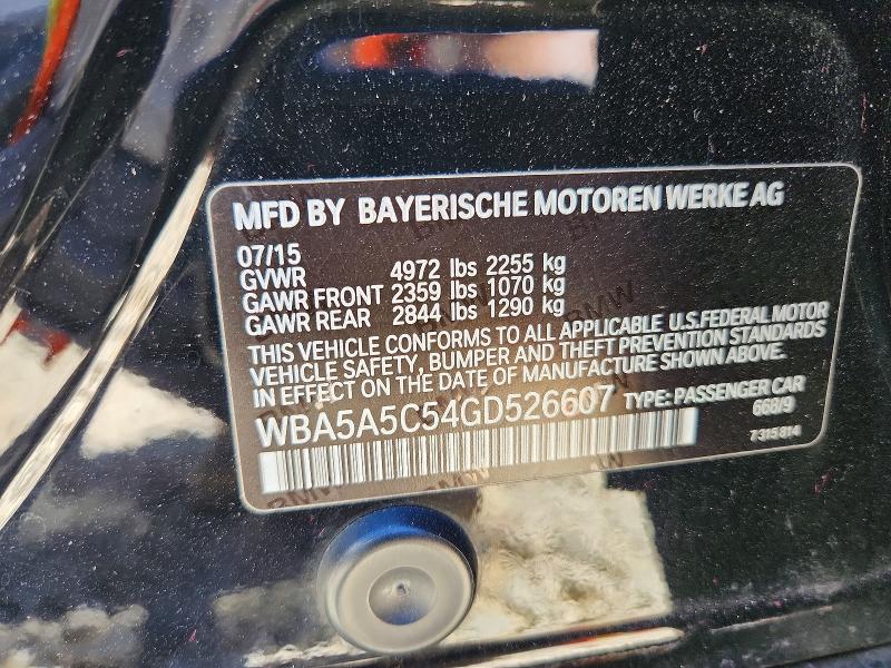 Aukcja sprzedaży 2016 Bmw 528, vin: WBA5A5C54GD526607, numer aukcji: 62500996