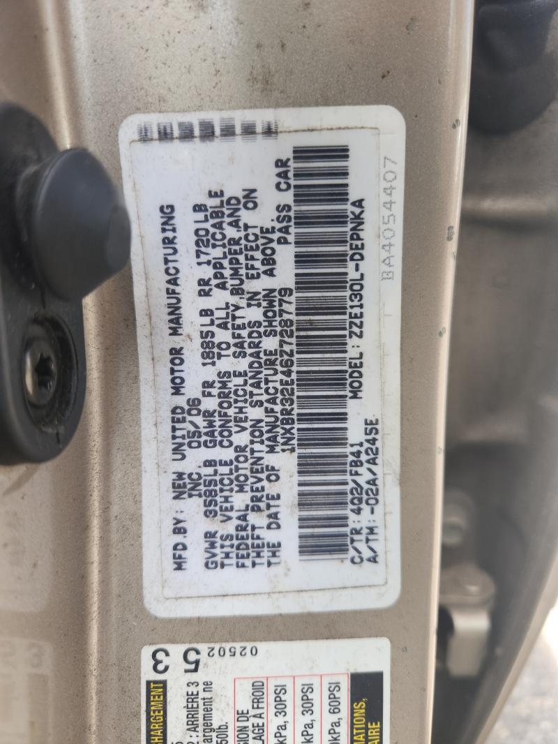 2006 Toyota Corolla მანქანა იყიდება აუქციონზე, vin: 1NXBR32E46Z728779, აუქციონის ნომერი: 61370116