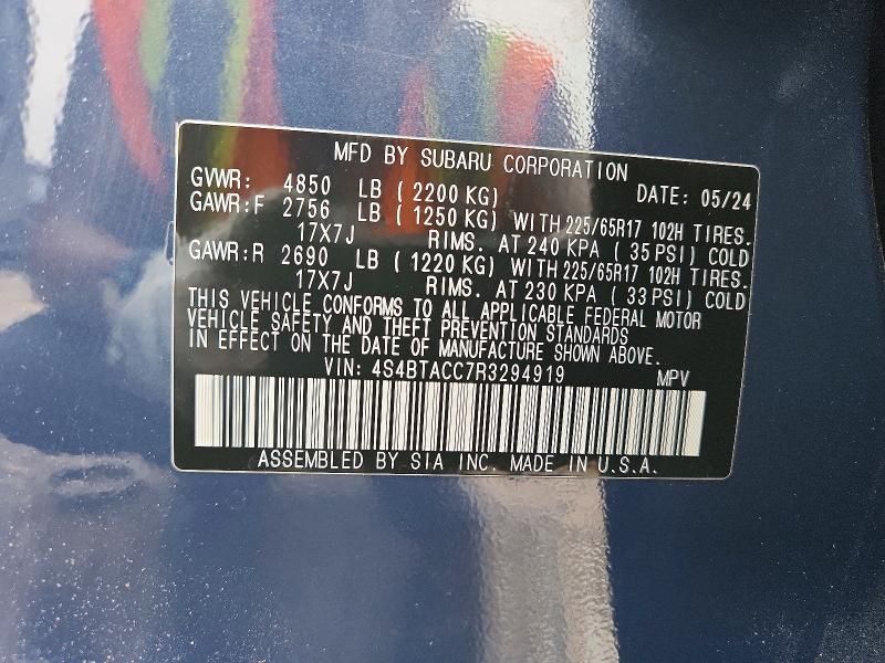 60544366 :رقم المزاد ، 4S4BTACC7R3294919 vin ، 2024 Subaru Outback مزاد بيع