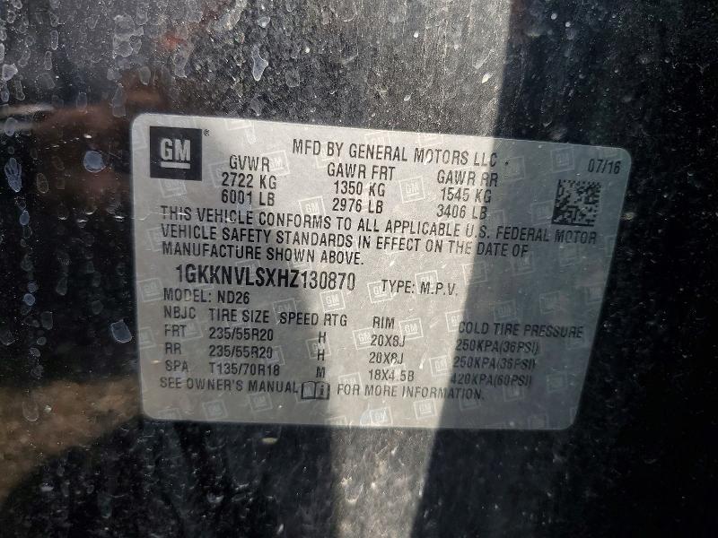 Aukcja sprzedaży 2017 Gmc Acadia, vin: 1GKKNVLSXHZ130870, numer aukcji: 60566006