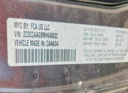 Aukcja sprzedaży 2021 Chrysler 300, vin: 2C3CCAAG8MH640632, numer aukcji: 62237436