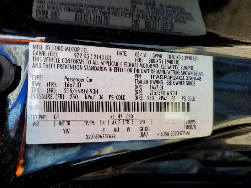 2016 Ford Focus მანქანა იყიდება აუქციონზე, vin: 1FADP3F24GL359048, აუქციონის ნომერი: 61337766