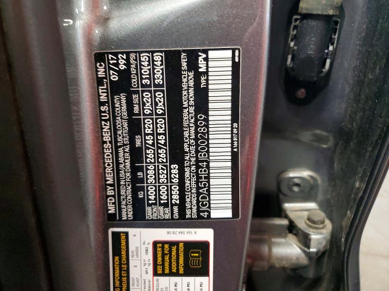 61202866 :رقم المزاد ، 4JGDA5HB4JB002899 vin ، 2018 Mercedes-benz Gle مزاد بيع