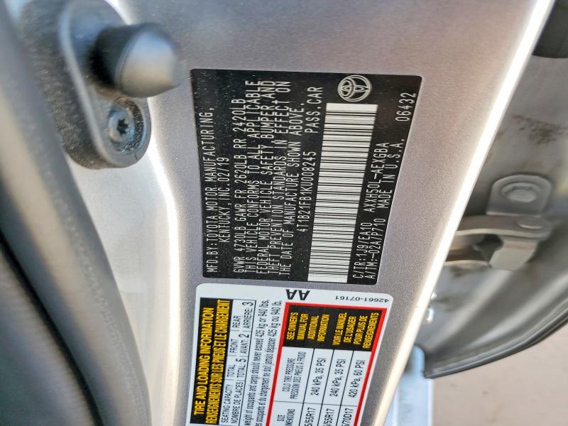 2019 Toyota Avalon მანქანა იყიდება აუქციონზე, vin: 4T1B21FB1KU008245, აუქციონის ნომერი: 63416726