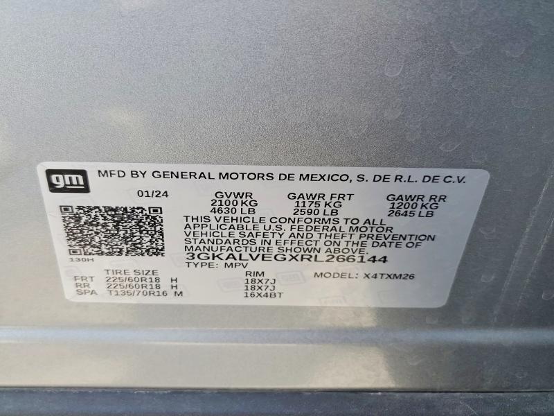 59108716 :رقم المزاد ، 3GKALVEGXRL266144 vin ، 2024 Gmc Terrain مزاد بيع