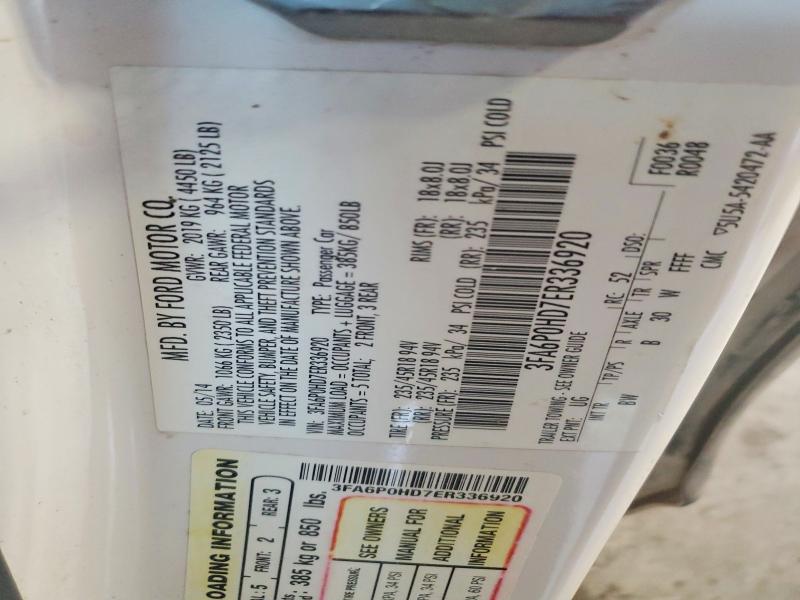 2014 Ford Fusion მანქანა იყიდება აუქციონზე, vin: 3FA6P0HD7ER336920, აუქციონის ნომერი: 61598236
