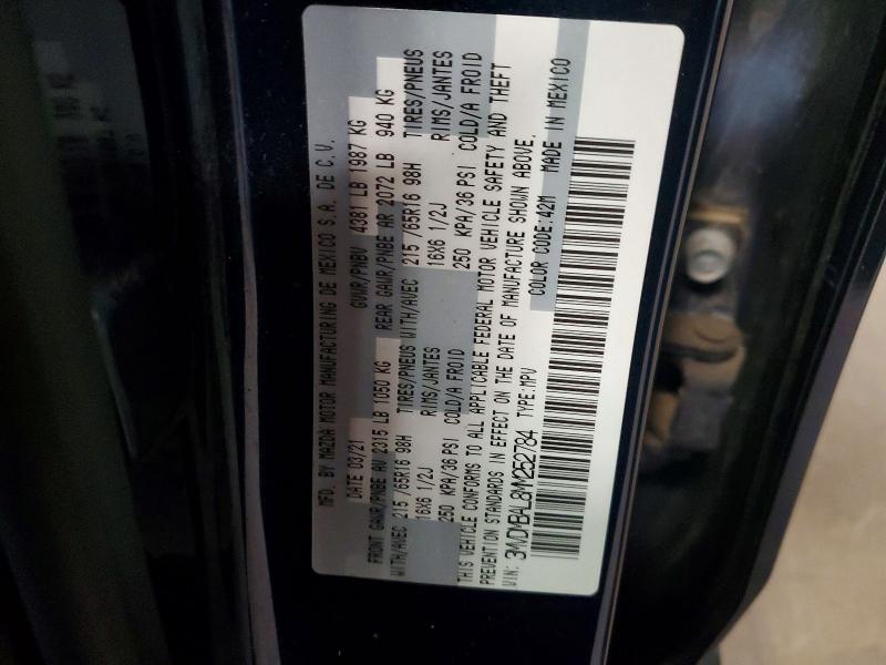 85454115 :رقم المزاد ، 3MVDMBAL8MM252784 vin ، 2021 Mazda Cx-30 مزاد بيع