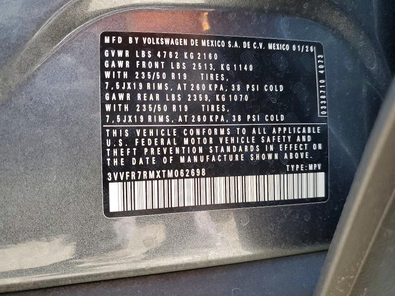 Aukcja sprzedaży 2026 Volkswagen Tiguan, vin: 3VVFR7RMXTM062698, numer aukcji: 62525316