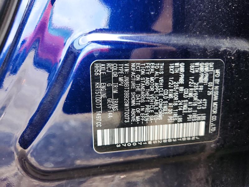 2025 Nissan Rogue მანქანა იყიდება აუქციონზე, vin: JN8BT3BB2SW170073, აუქციონის ნომერი: 61924956