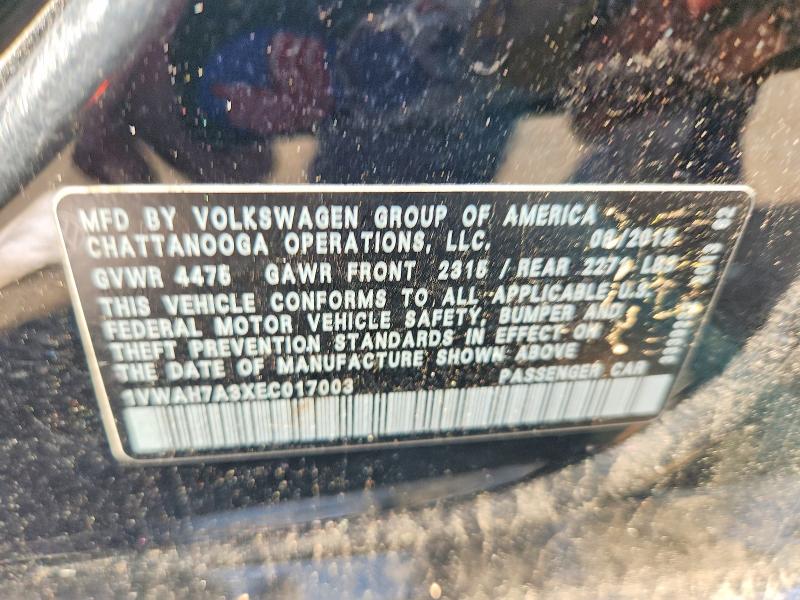 Продаж на аукціоні авто 2014 Volkswagen Passat, vin: 1VWAH7A3XEC017003, номер лоту: 85621775