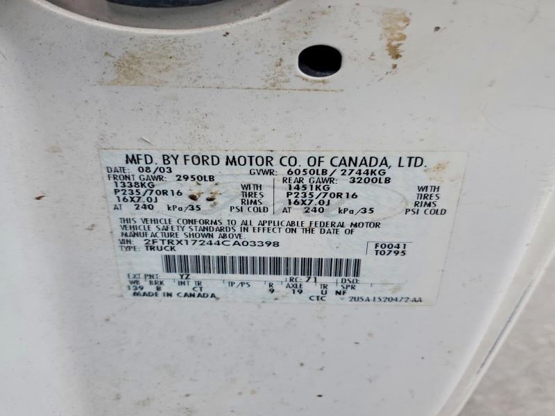 62749556 :رقم المزاد ، 2FTRX17244CA03398 vin ، 2004 Ford F-150 Heritage مزاد بيع