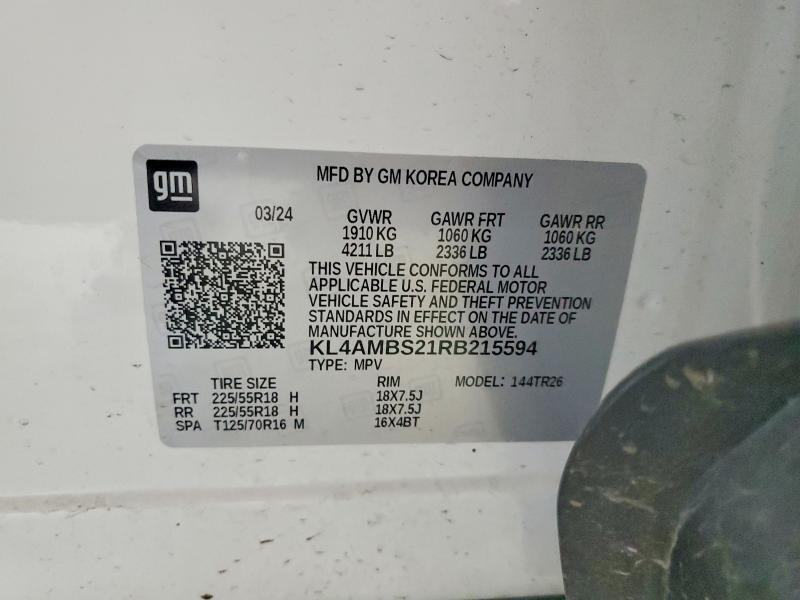 2024 Buick Encore Gx მანქანა იყიდება აუქციონზე, vin: KL4AMBS21RB215594, აუქციონის ნომერი: 60418026